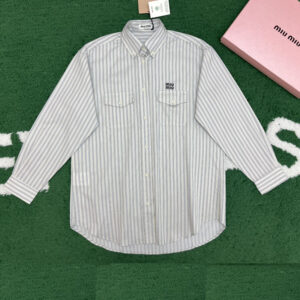 미우미우 [잔디집] 스트라이프 코튼 셔츠