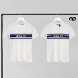 디올 [YD공장] 콘트라스트 밴드 코튼 저지 반팔 티셔츠