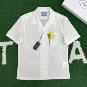 프라다 【잔디집】 플라워 프린팅 포플린 셔츠（레어）