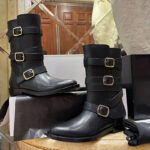 셀린느 [TJ공장] 리라 트리플 버클 부츠 카프스킨