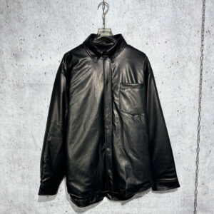 발렌시아가 【사슬공장】 패디드 레더 오버 셔츠 자켓