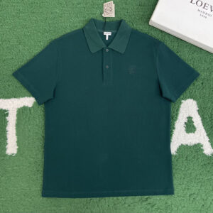 로에베 【잔디집】 아나그램 로고 자수 코튼 폴로 셔츠（레어）