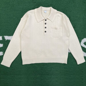 보테가베네타 【잔디집】 립 니트 코튼 폴로 스웨터（레어）