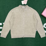 미우미우 【잔디집】 셰틀랜드 울 캐시미어 집업 가디건（레어）