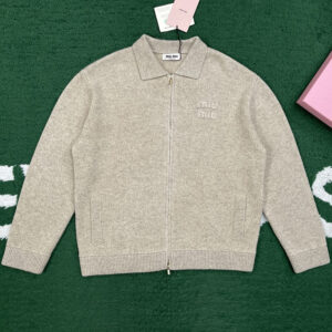 미우미우 【잔디집】 셰틀랜드 울 캐시미어 집업 가디건（레어）