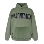 발렌시아가 [잔디집2]  뉴 테이프 타입 립드 포켓 후디 (세븐)