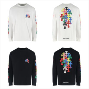 크롬하츠 【잔디집2】 멀티 컬러 크로스 세머터리 롱슬리브 티셔츠 (세븐)