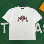 루이비통 【잔디집】 LV 도그 엠벨리시드 코튼 반팔 티셔츠（레어）