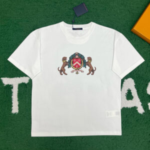 루이비통 【잔디집】 LV 도그 엠벨리시드 코튼 반팔 티셔츠（레어）