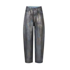 아크네 [잔디집2] 24ss 포일 코팅 슈퍼 배기핏 진 (세븐)