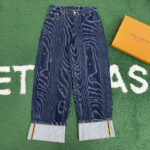 루이비통 【잔디집】 무아레 데님 커프드 팬츠（레어）