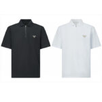 프라다 【잔디집2】 트라이앵글 로고 하프 집업 폴로 티셔츠（세븐）