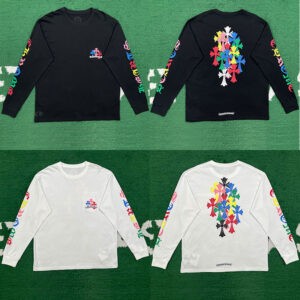크롬하츠 【잔디집】 멀티 컬러 크로스 세머터리 롱슬리브 티셔츠 (레어)
