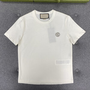 구찌 【TJ공장】 （터보） 크리스탈 장식 코튼 저지 티셔츠