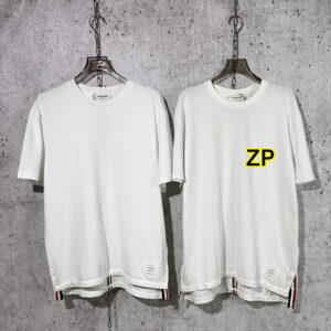 톰브라운 【사슬공장】 백삼선 스트라이프 반팔 티셔츠