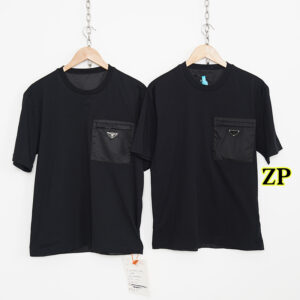 프라다 【사슬공장】 리나일론 저지 포켓 반팔 티셔츠