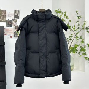 아미 하트 로고 후드 다운 패딩