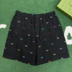 구찌 【잔디집】 GG 와이드 캔버스 필 쿠페 숏 팬츠（레어）