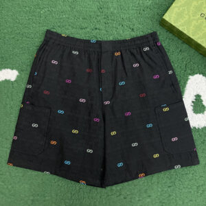 구찌 【잔디집】 GG 와이드 캔버스 필 쿠페 숏 팬츠（레어）