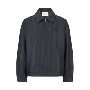 미우미우 【잔디집2】 로고 스트라이프 셔츠 자켓（세븐）