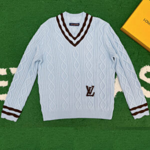 루이비통 [잔디집] v넥 풀오버 니트 케이블 니트 울 앤드 모헤어