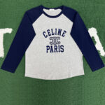 셀린느 【잔디집】 파리스 코튼 저지 긴팔 티셔츠（레어）