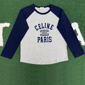 셀린느 【잔디집】 파리스 코튼 저지 긴팔 티셔츠（레어）