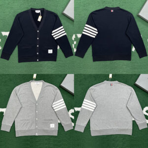 톰브라운 【잔디집】 4-Bar 사선완장 루프백 저지 브이넥 가디건 (레어)
