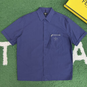 펜디 【잔디집】 포켓 지퍼 코튼 반팔 셔츠（레어）