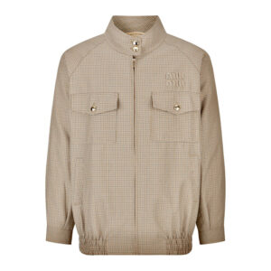 미우미우 【잔디집2】 로고 체크 블루종 자켓（세븐）