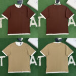 프라다 【잔디집】 레이어링 코튼 반팔 티셔츠（레어）