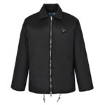 프라다 【잔디집2】 트라이앵글 로고 리나일론 크롭 다운 패딩 자켓（세븐）