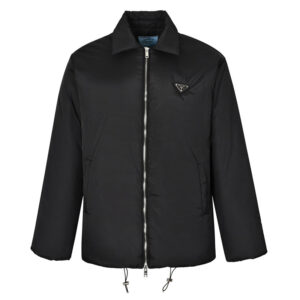 프라다 【잔디집2】 트라이앵글 로고 리나일론 크롭 다운 패딩 자켓（세븐）