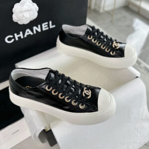 샤넬 [Happy] CC로고 플랫폼 스니커즈 블랙 금장 팬던트 (터보)