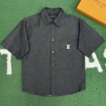 루이비통 【잔디집】 숏 슬리브드 샴브레이 셔츠（레어）