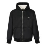 프라다 【잔디집2】 리나일론 경량 후드 블루종 자켓（세븐）