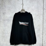 발렌시아가 【사슬공장】 웨이브로고 프린트 후디