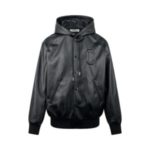 셀린느 【잔디집2】 가죽 엠보 로고 후드 자켓（세븐）