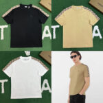 버버리 【잔디집】 체크 코튼 트리밍 반팔 티셔츠（레어）