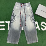 발렌시아가 【잔디집】 Y2K 배기 팬츠 타투 (레어)