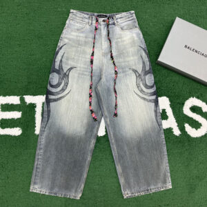 발렌시아가 【잔디집】 Y2K 배기 팬츠 타투 (레어)