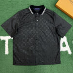 루이비통 【잔디집】 모노그램 무아레 실크 자카드 반팔 셔츠（레어）