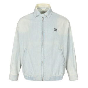 미우미우 [잔디집2]  샴브레이 블루종 자켓 (세븐)