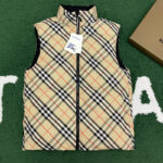 버버리 【잔디집】 리버시블 체크 나일론 패딩 조끼 (레어)