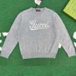 구찌 【잔디집】 인타르시아 울 스웨터 로고 （레어）