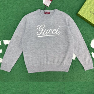 구찌 【잔디집】 인타르시아 울 스웨터 로고 （레어）