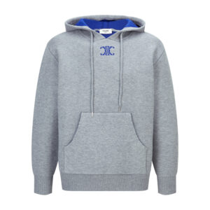 셀린느 【잔디집2】 로고 아플리케 리브드 울 캐시미어 후디（세븐）