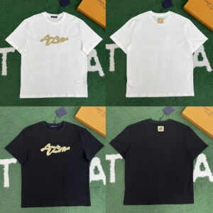 루이비통 【잔디집】 시그니처 로고 엠브로이더드 반팔 티셔츠（레어）