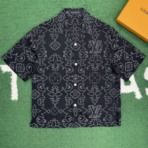 루이비통 【잔디집】 LV 아라베스크 프린티드 숏 슬리브드 셔츠 실크 (레어)