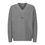 디올 【잔디집2】 v넥 로고 니트 스웨터（세븐）